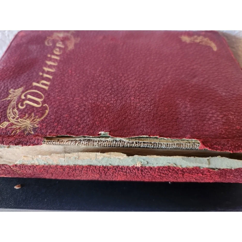 Antique Book Early‎ Whittier's Poems John Greenleaf Whittier Vintage Poetry Fair